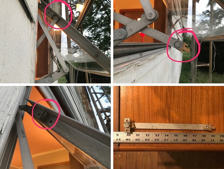 User submitted photos of window hardware.