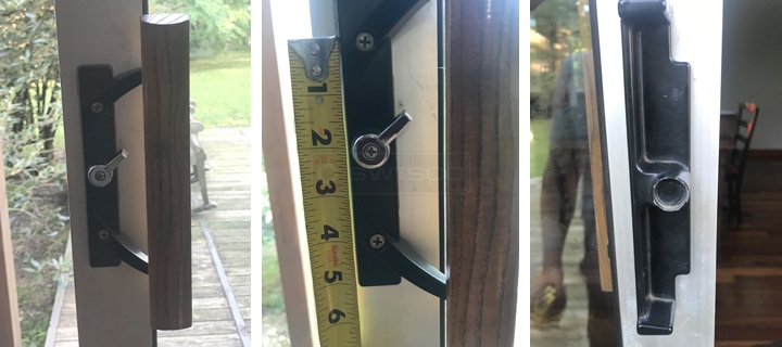 User submitted photos of patio door hardware.
