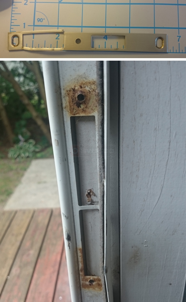 User submitted photos of patio door hardware.