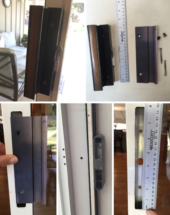 User submitted photos of patio door hardware.