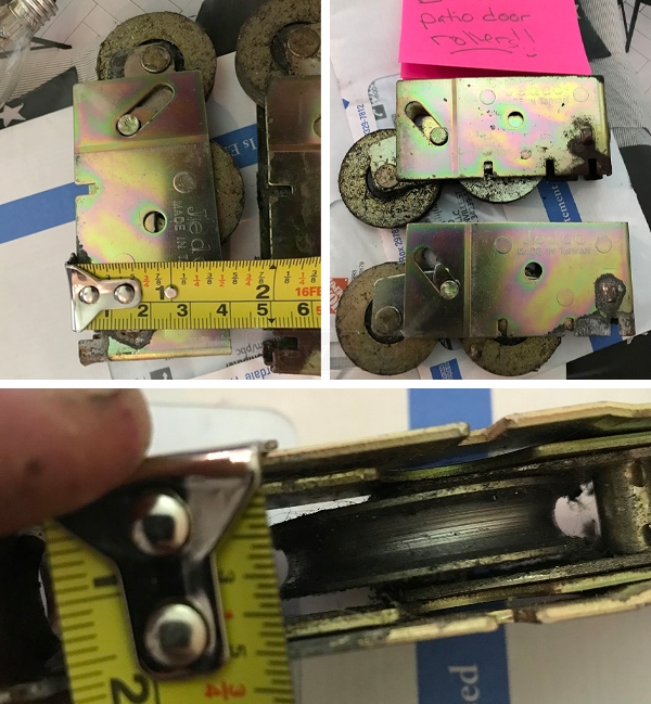 User submitted photos of a patio door roller.