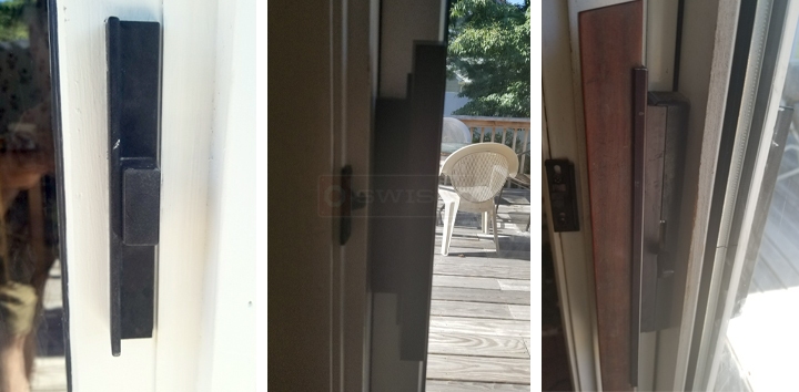 User submitted photos of patio door hardware.