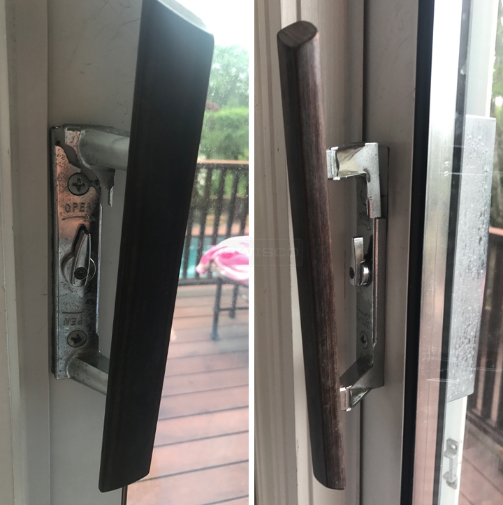 User submitted photos of patio door hardware.