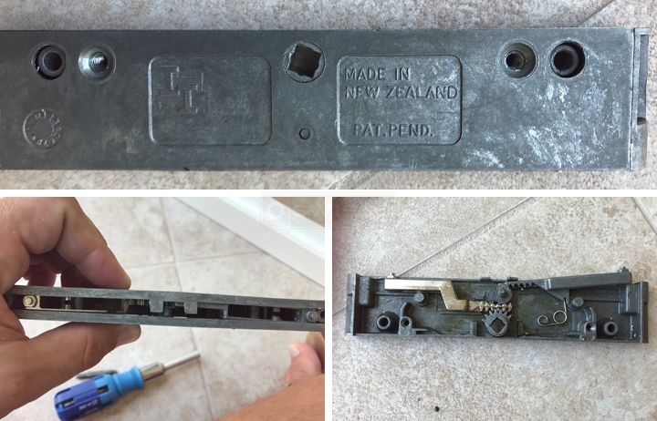 User submitted photos of patio door hardware.