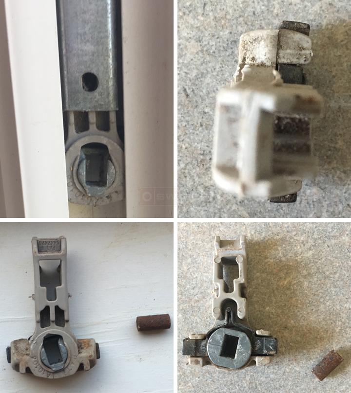 User submitted photos of window hardware.