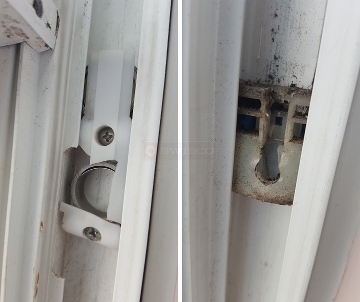 User submitted photos of window hardware.