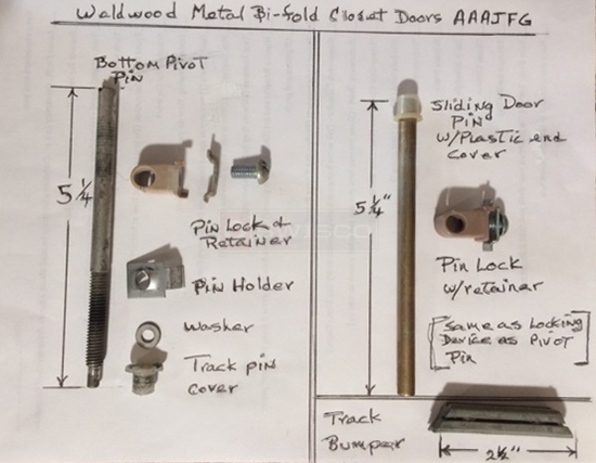 User submitted photos of a bi-fold door pin.