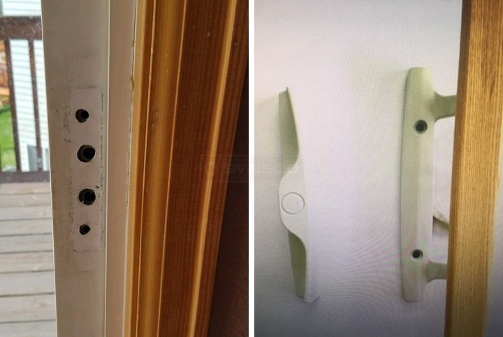 User submitted photos of patio door hardware.