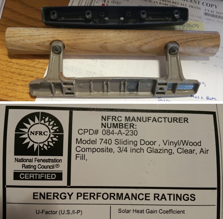 Crestline sliding door handle