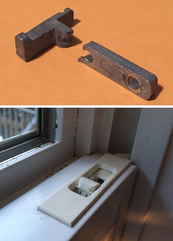 User submitted photos of window hardware.