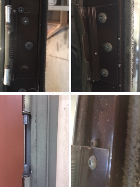 Storm door hinges