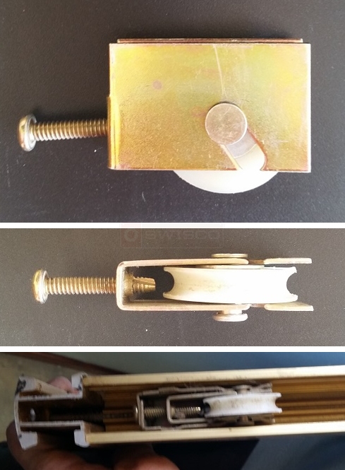Mirror door roller