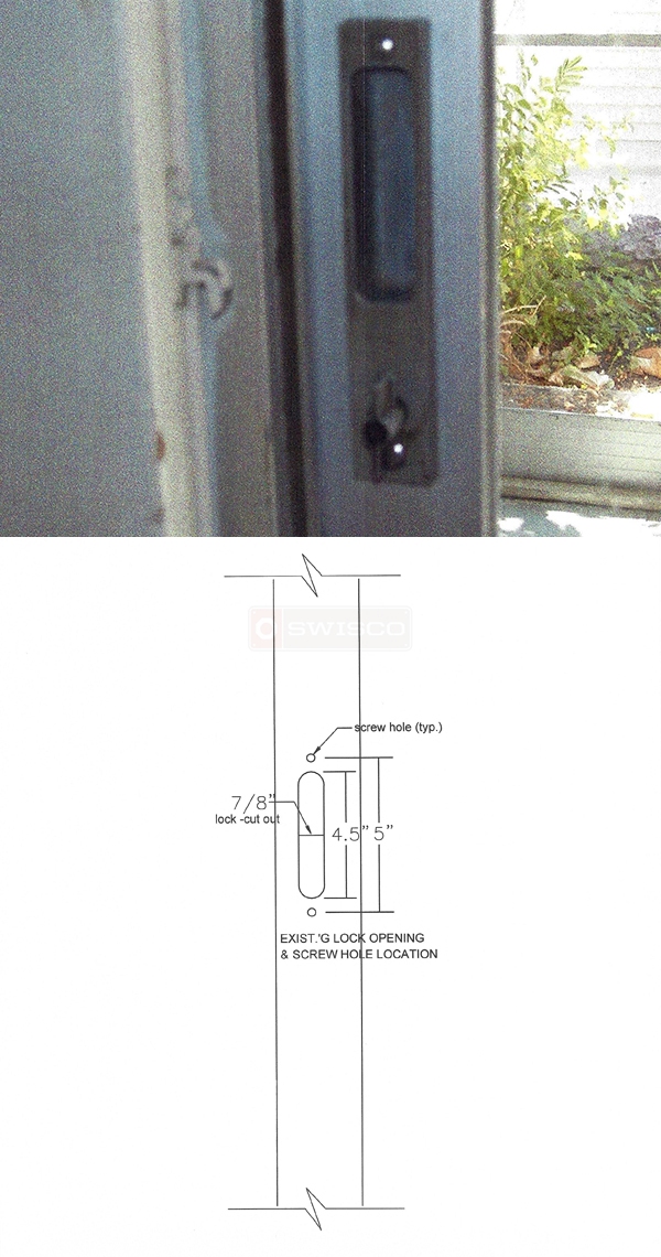 User submitted photos of patio door hardware.