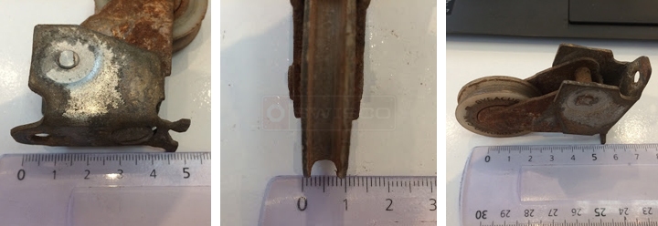 User submitted photos of a patio door roller.
