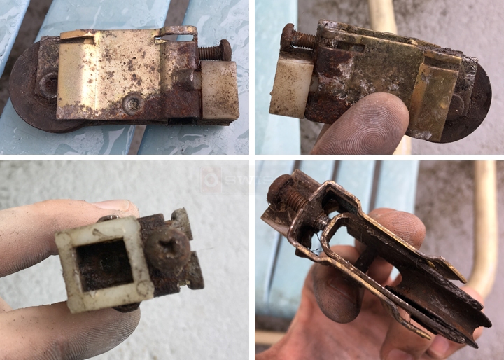 User submitted photos of a patio door roller.