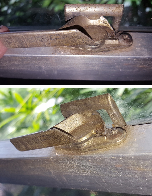 User submitted photos of a window lock.