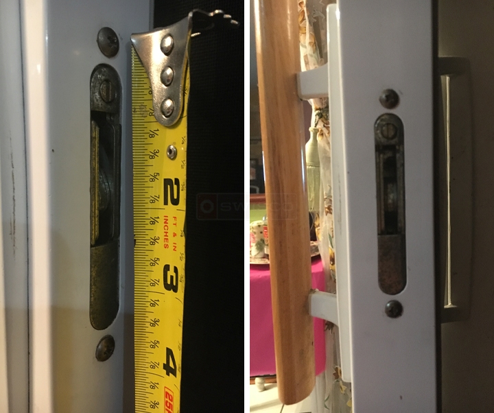 User submitted photos of patio door hardware.