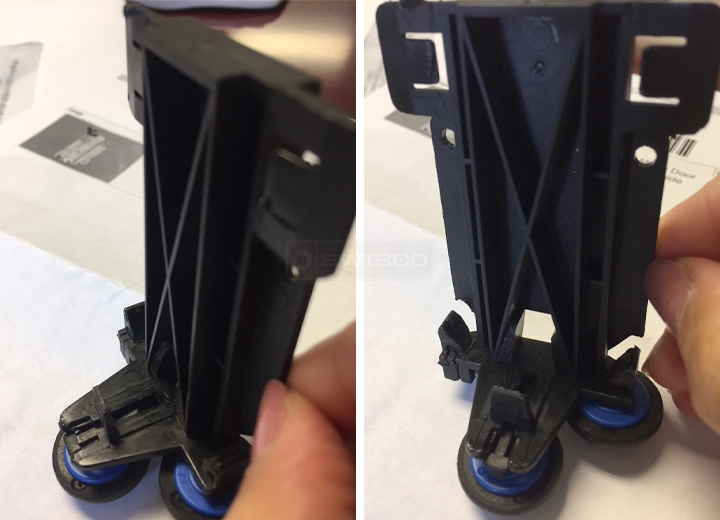 User submitted photos of a closet door roller.