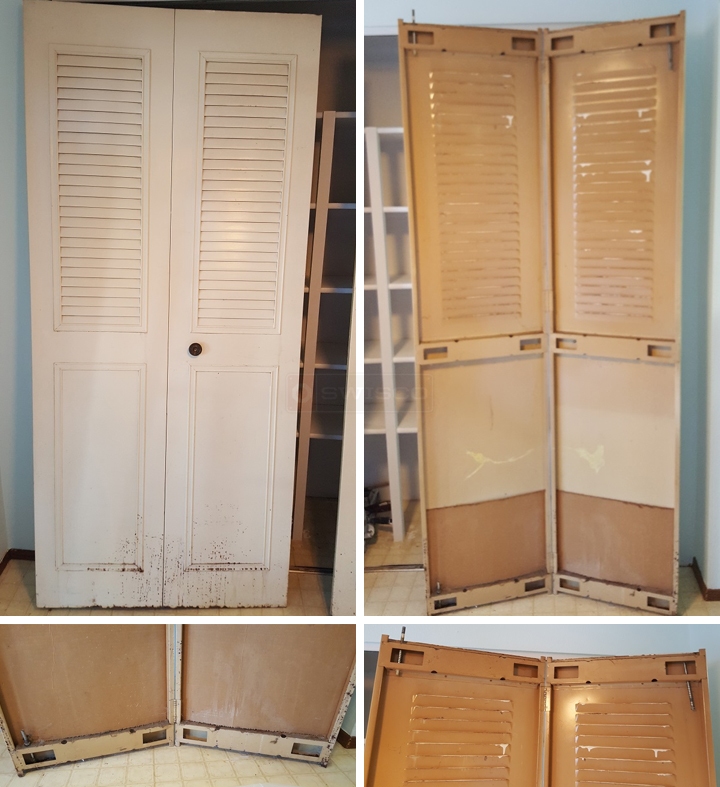 User submitted photos of bi-fold door hardware.