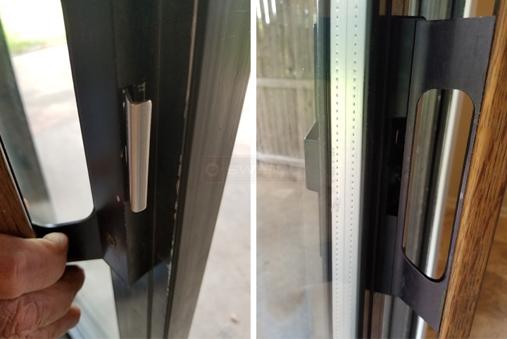 User submitted photos of patio door hardware.
