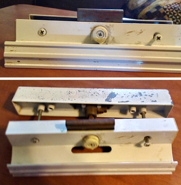 User submitted photos of patio door hardware.