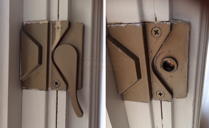 User submitted photos of a window lock.