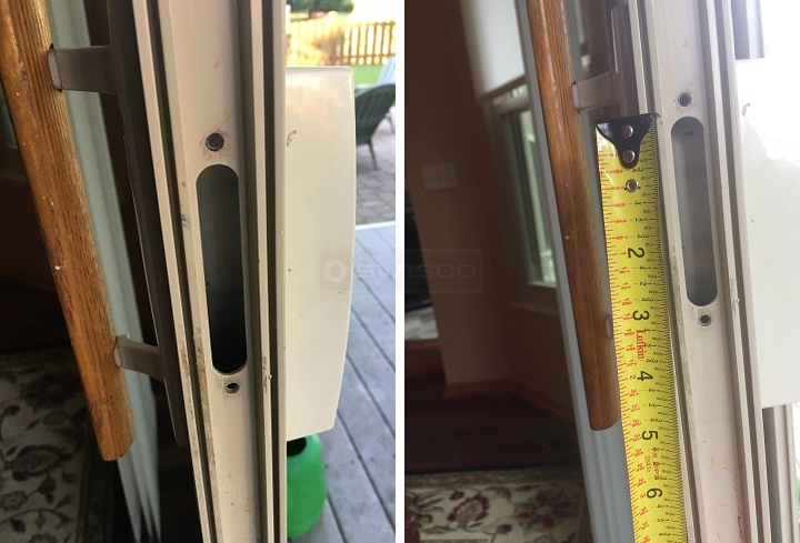 User submitted photos of patio door hardware.