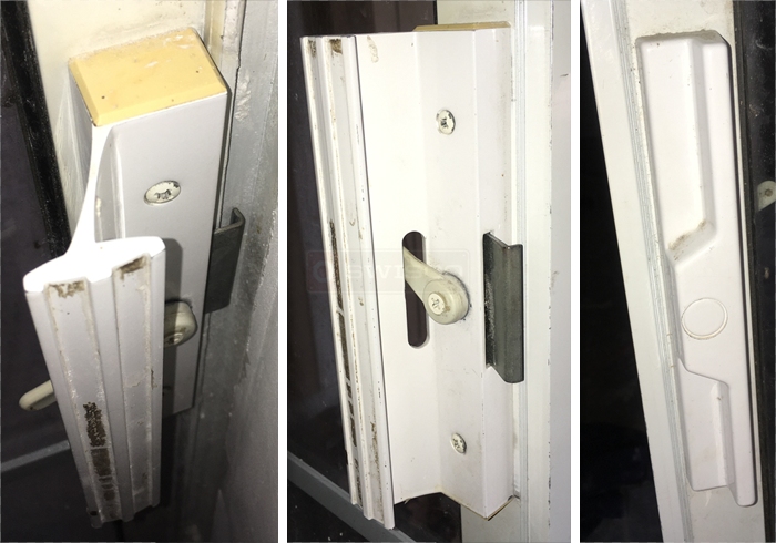 Clamp Style Latch Sliding Glass Door Handle Set With A Key