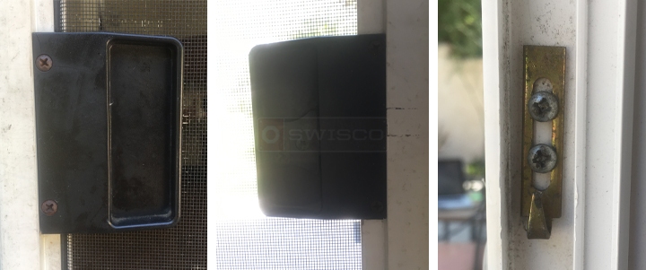 User submitted photos of patio door hardware.