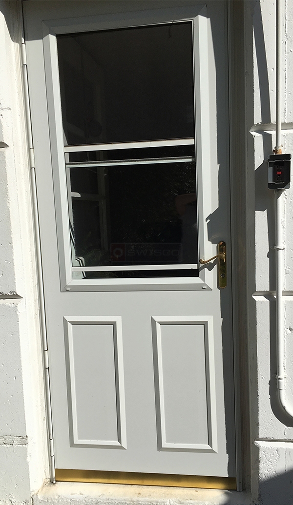 User submitted photos of storm door hardware.