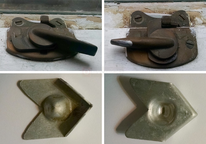 User submitted photos of window hardware.