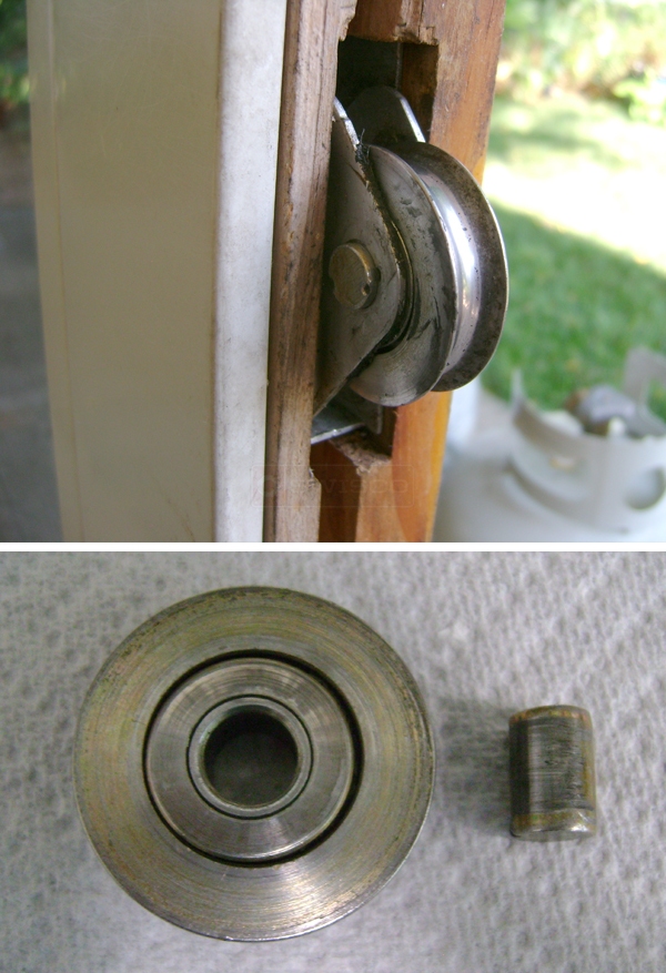 User submitted photos of a patio door roller.