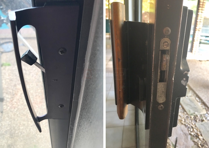 User submitted photos of patio door hardware.