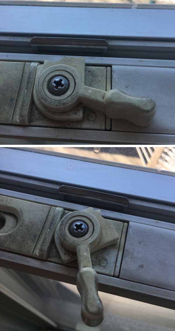 User submitted photos of a window lock.