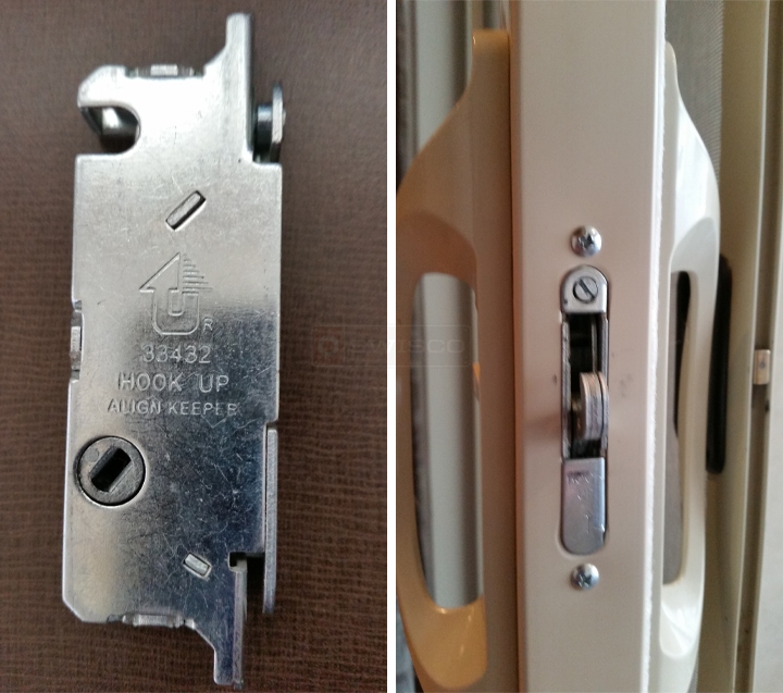 User submitted photos of patio door hardware.