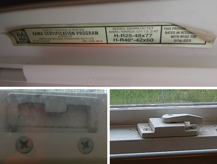 User submitted photos of window hardware.