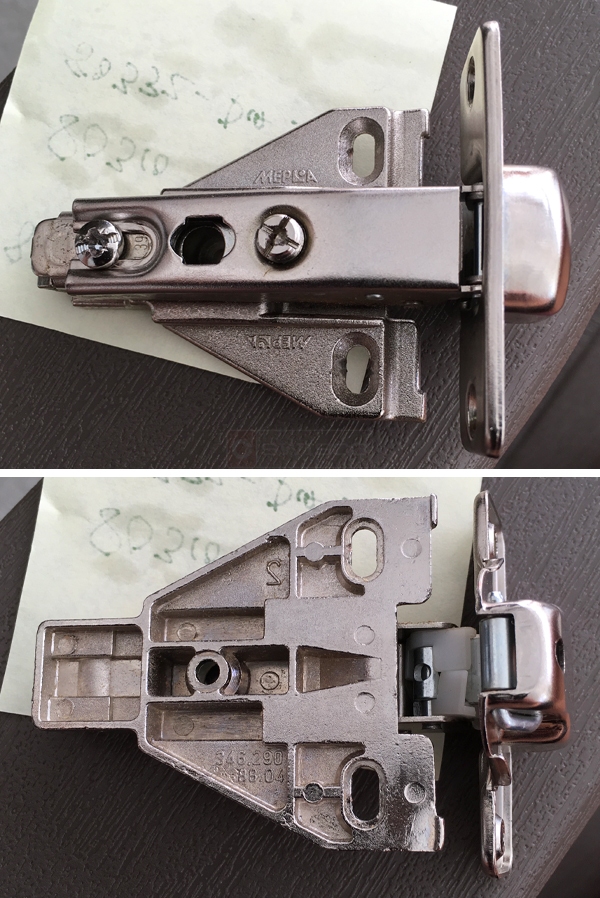 User submitted photos of a cabinet hinge.