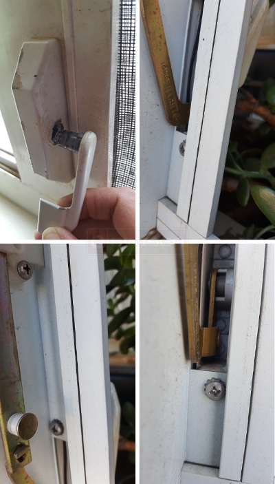 User submitted photos of window hardware.