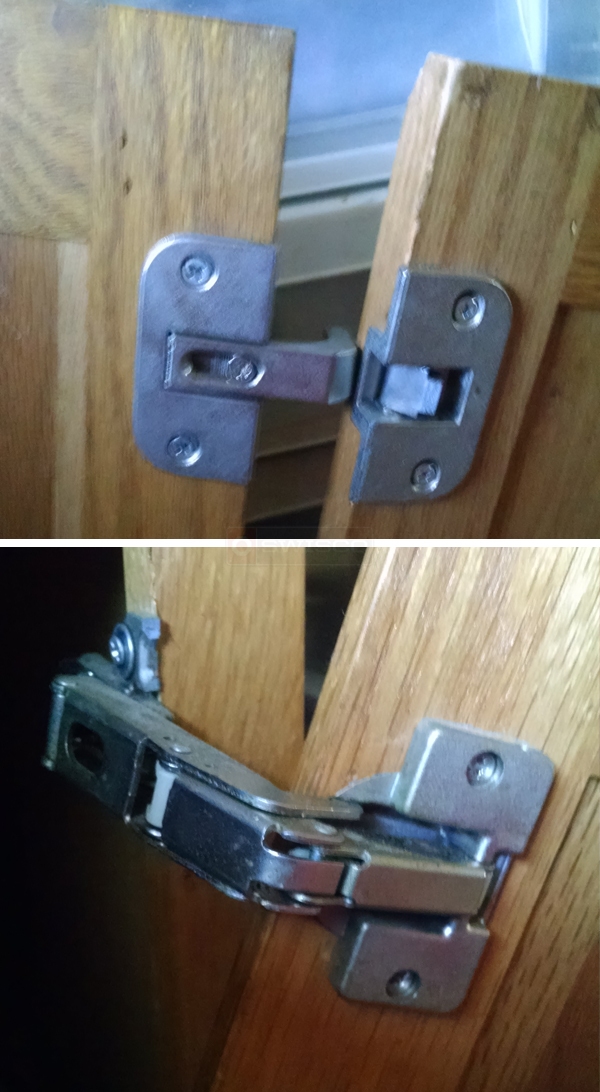 User submitted photos of a cabinet hinge.