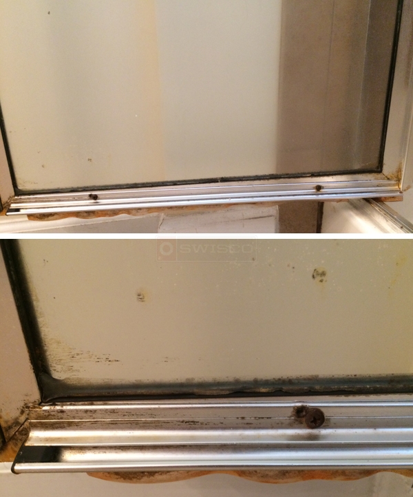 User submitted photos of a shower door sweep.