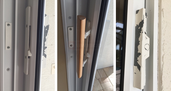User submitted photos of patio door hardware.