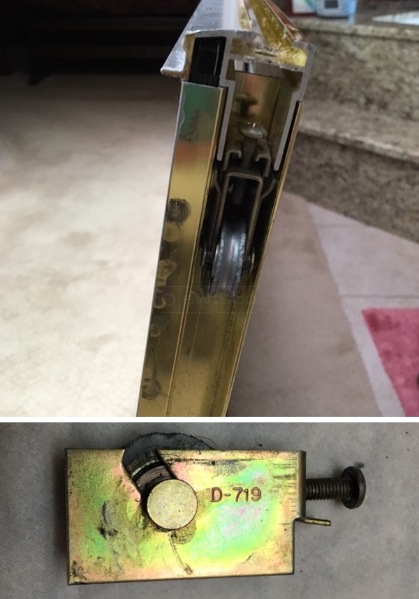 User submitted photos of a mirror closet door roller.
