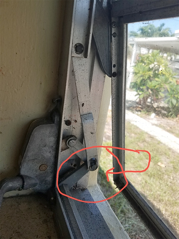 User submitted a photo of window hardware.
