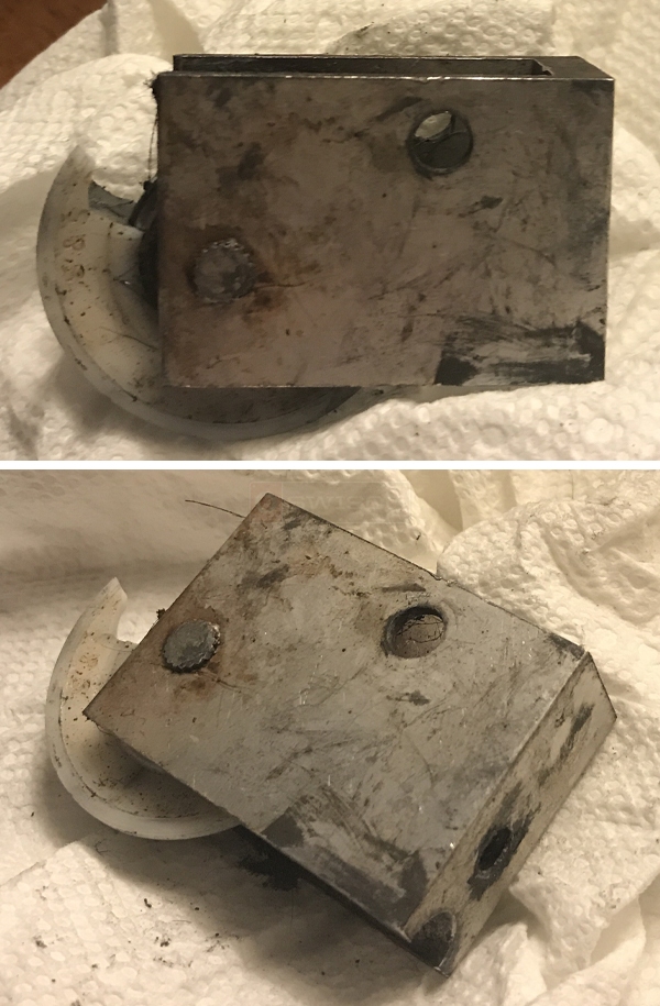 User submitted photos of a patio door roller.