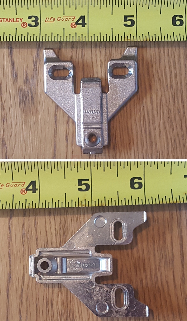 User submitted photos of a cabinet hinge.