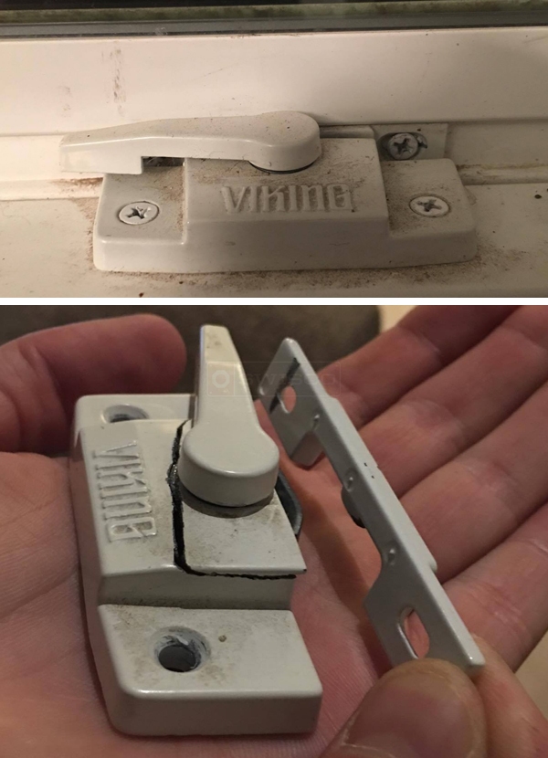 User submitted photos of a window lock & keeper.