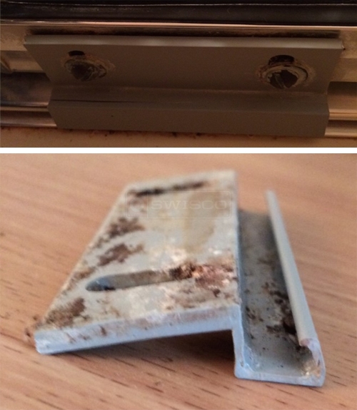 Shower bottom door guide