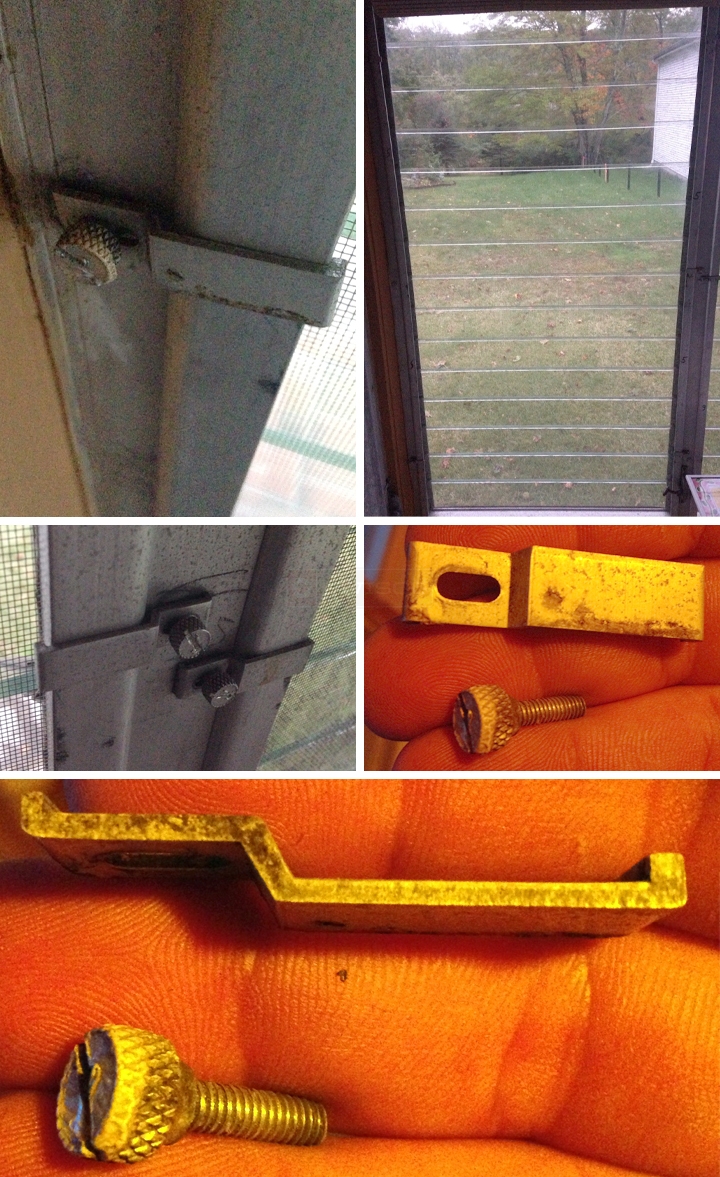 User submitted photos of jalousy window hardware.