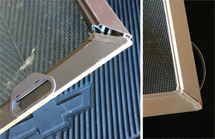 Screen frame corner
