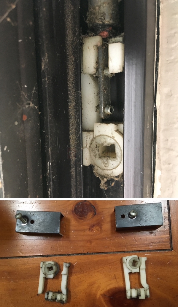User submitted photos of window hardware.